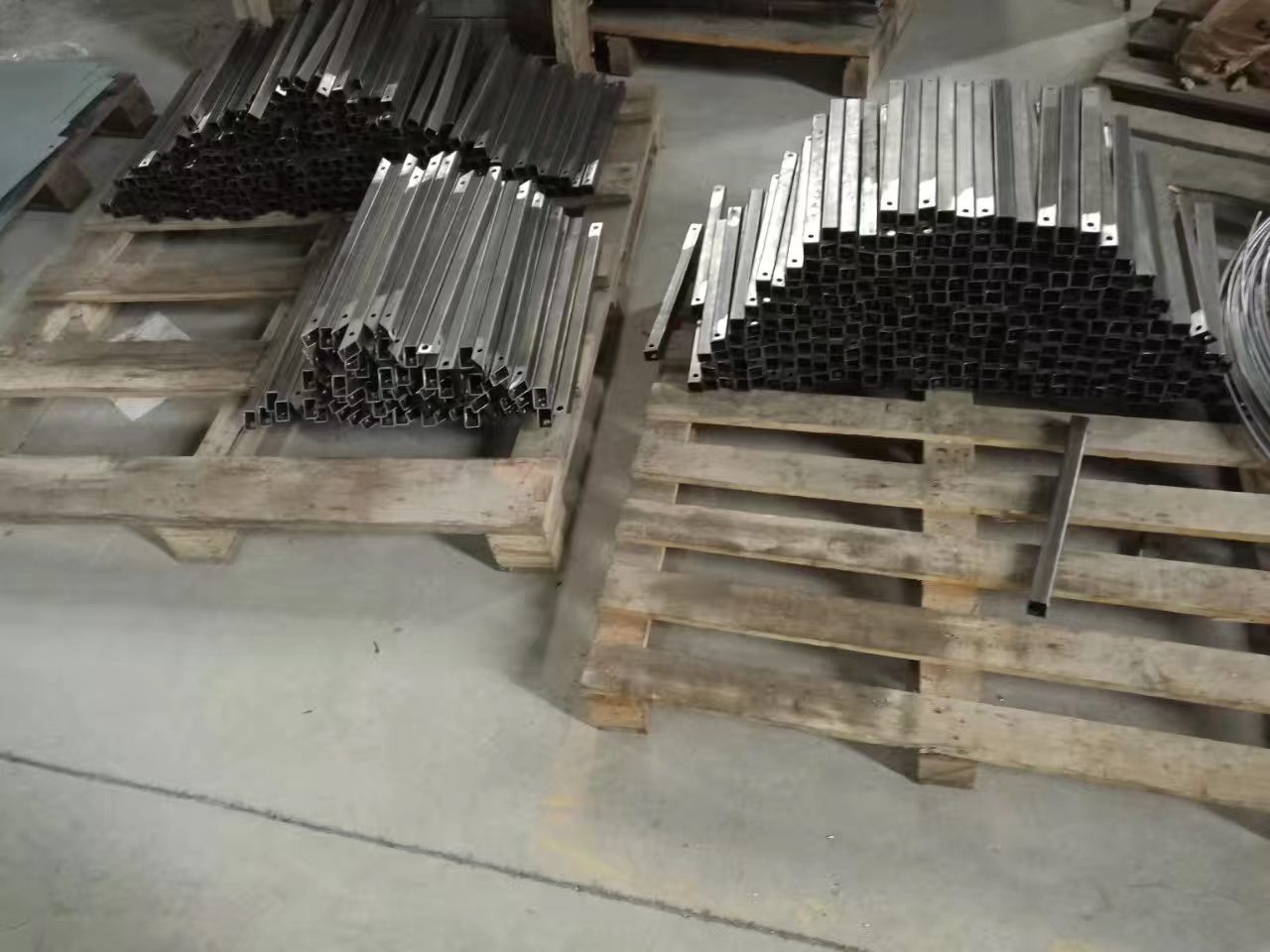 Steel tube stock bundled and tagged for classification