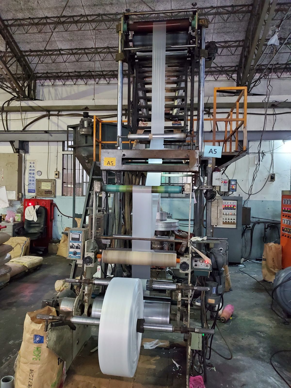 A production machine on an ordinary working day.