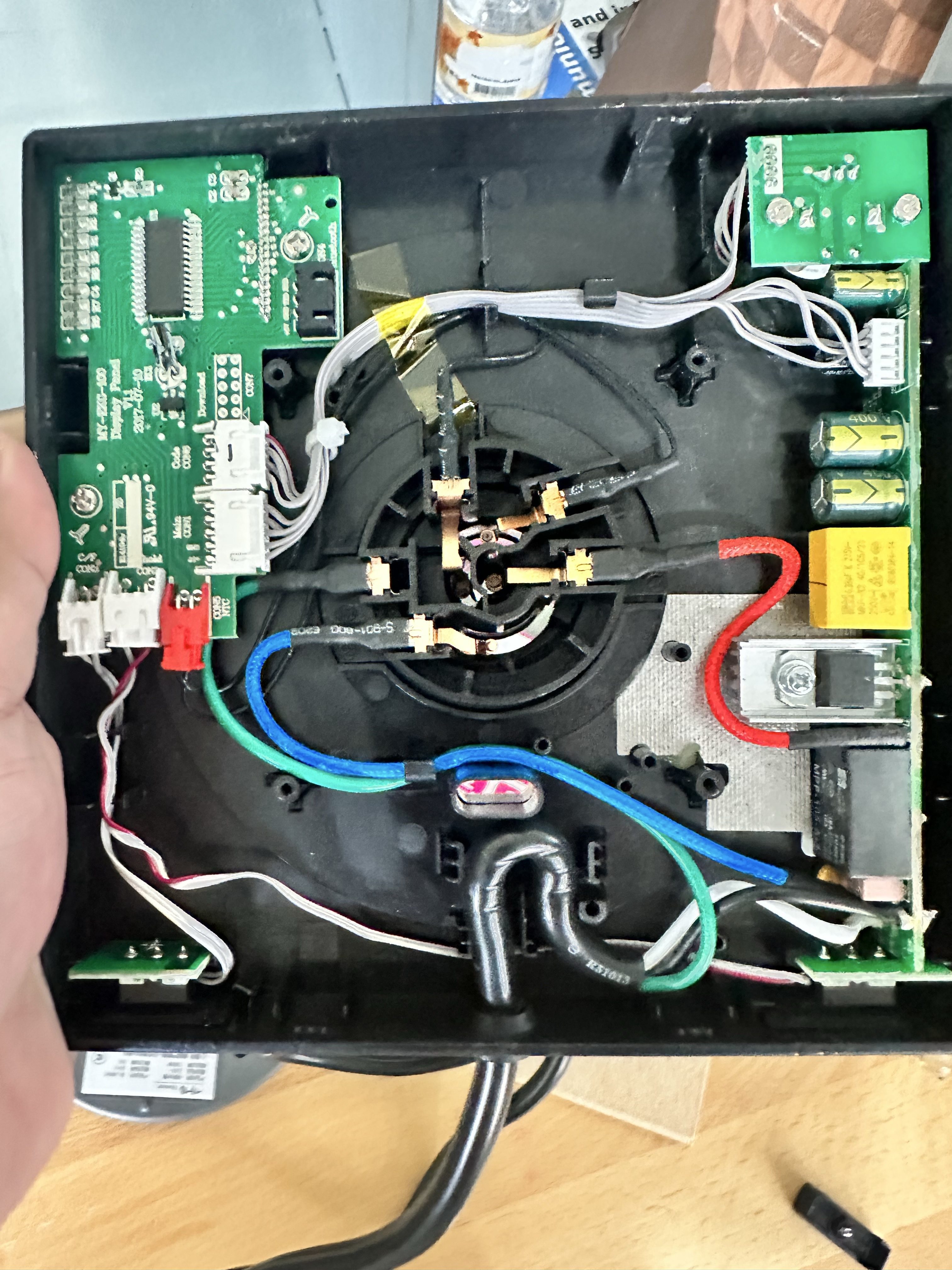 Board-level assembly inside a finished appliance.