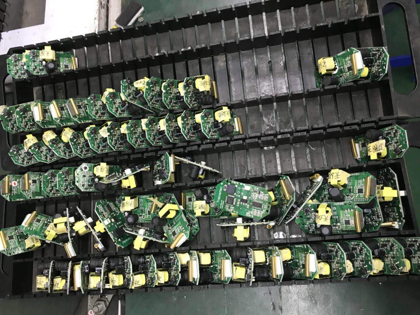 Populated boards in a case.