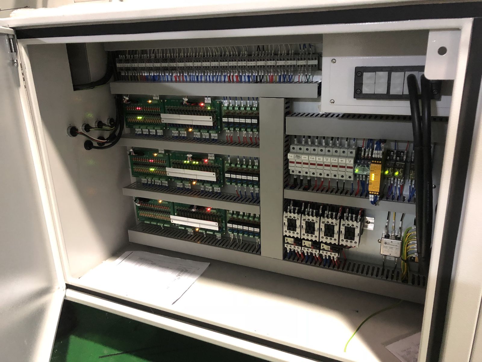 A control cabinet, wired.