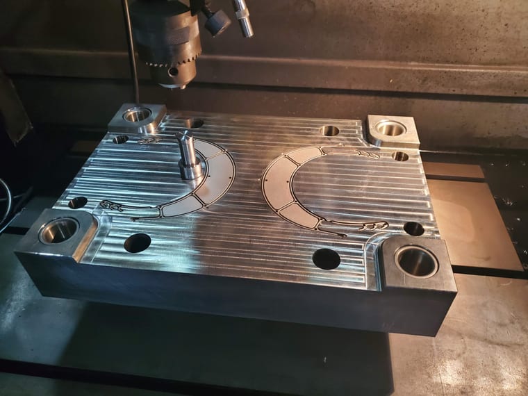 Jack tool — machined plate, EDM detail