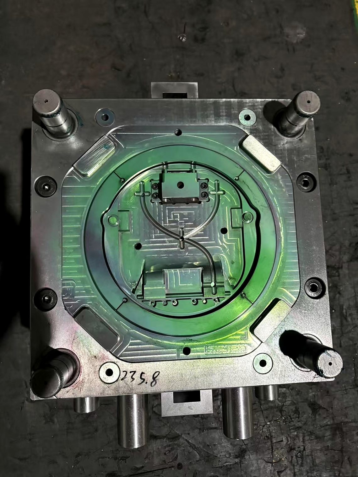 A second tool, cavity face up, before assembly.